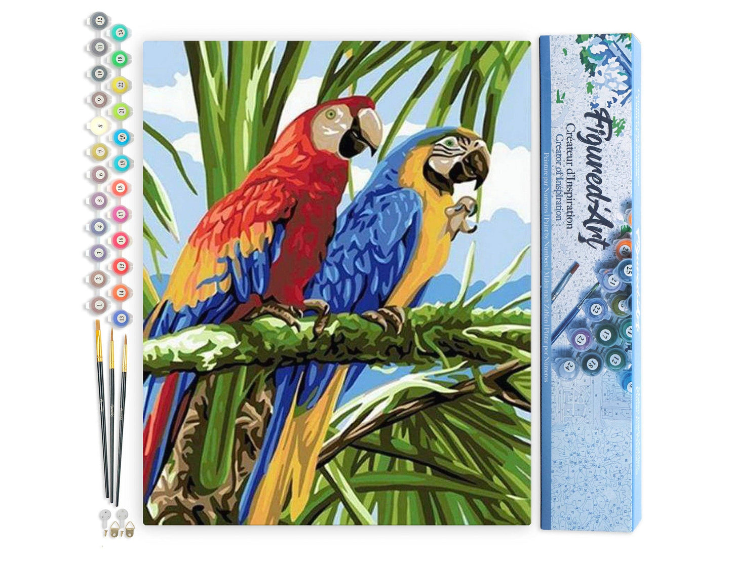 Paint by numbers - Parrots in the Tropics