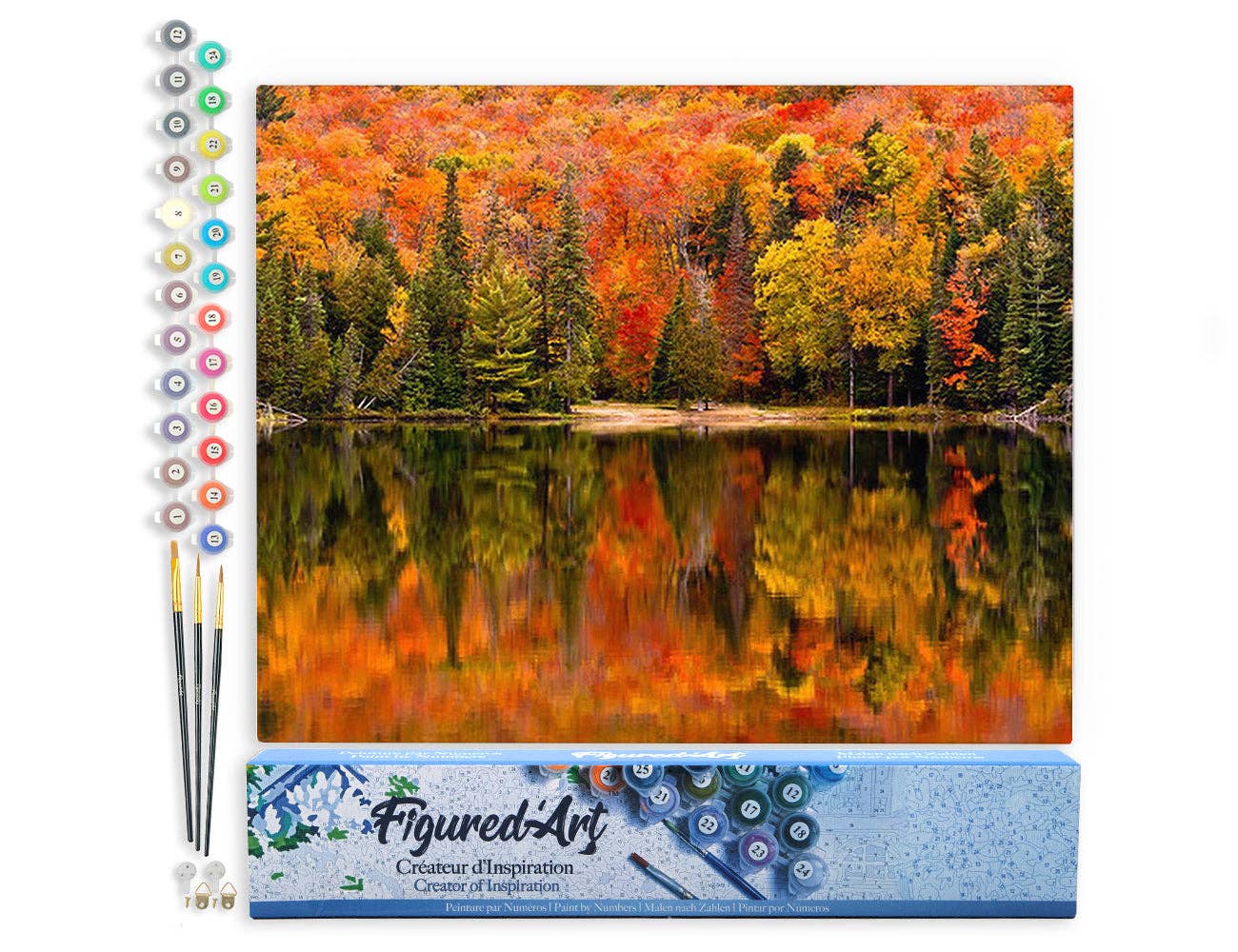 Paint by numbers - Lake Reflection in Autumn