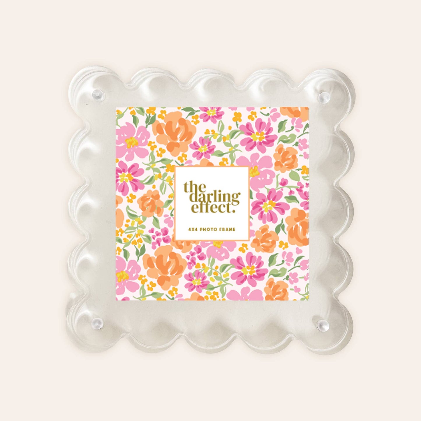 Rectangle Scalloped Acrylic Frame-Clear