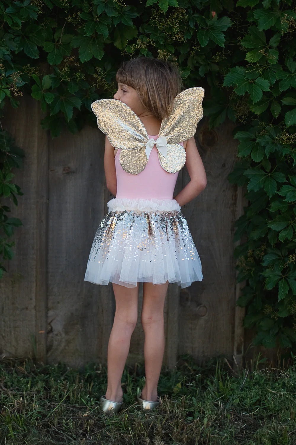 Gracious Gold Sequins Skirt, Wings, and Wand