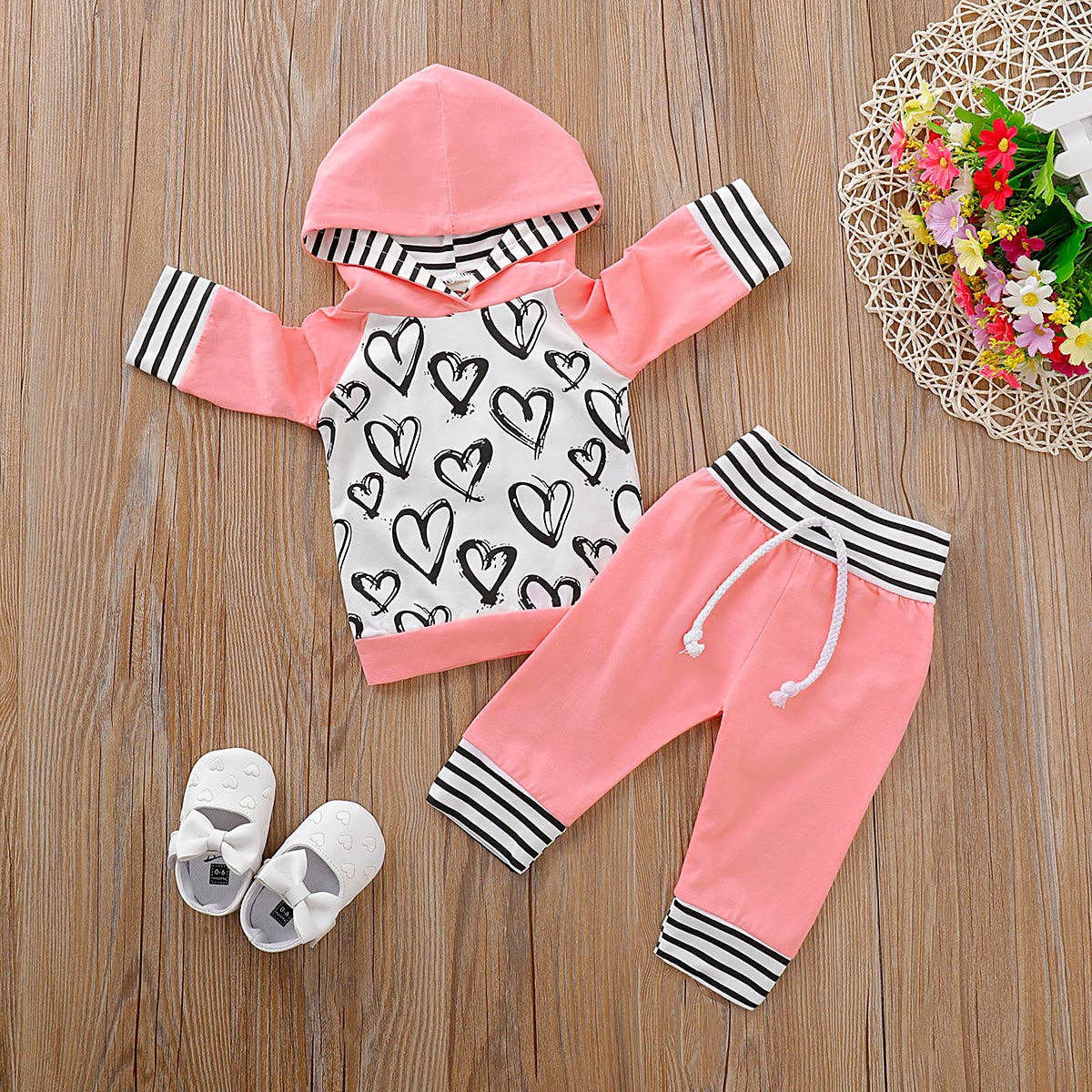 Heart Hoodie and Jogger - 2 Piece Set