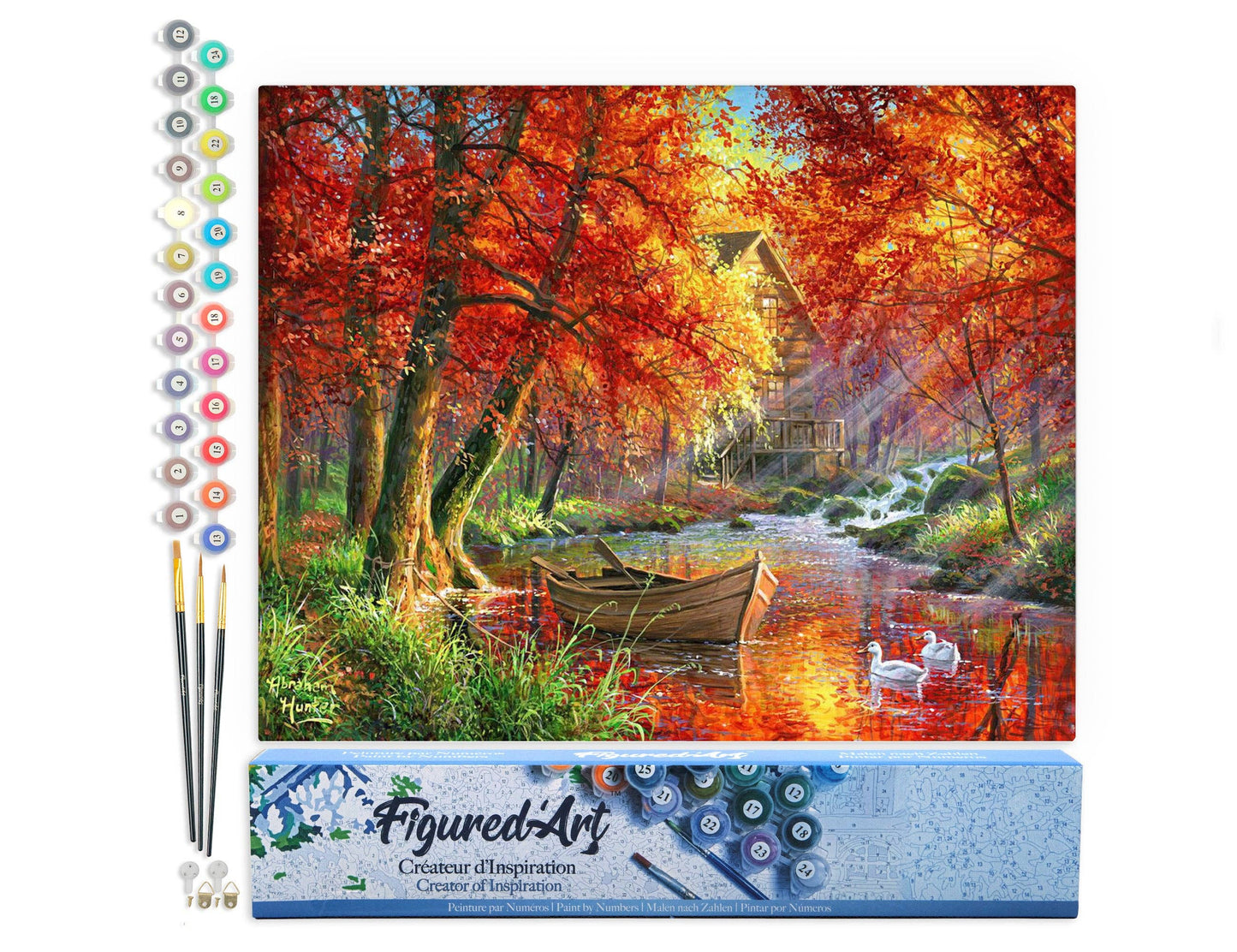 Paint by numbers - Autumn River and Boat