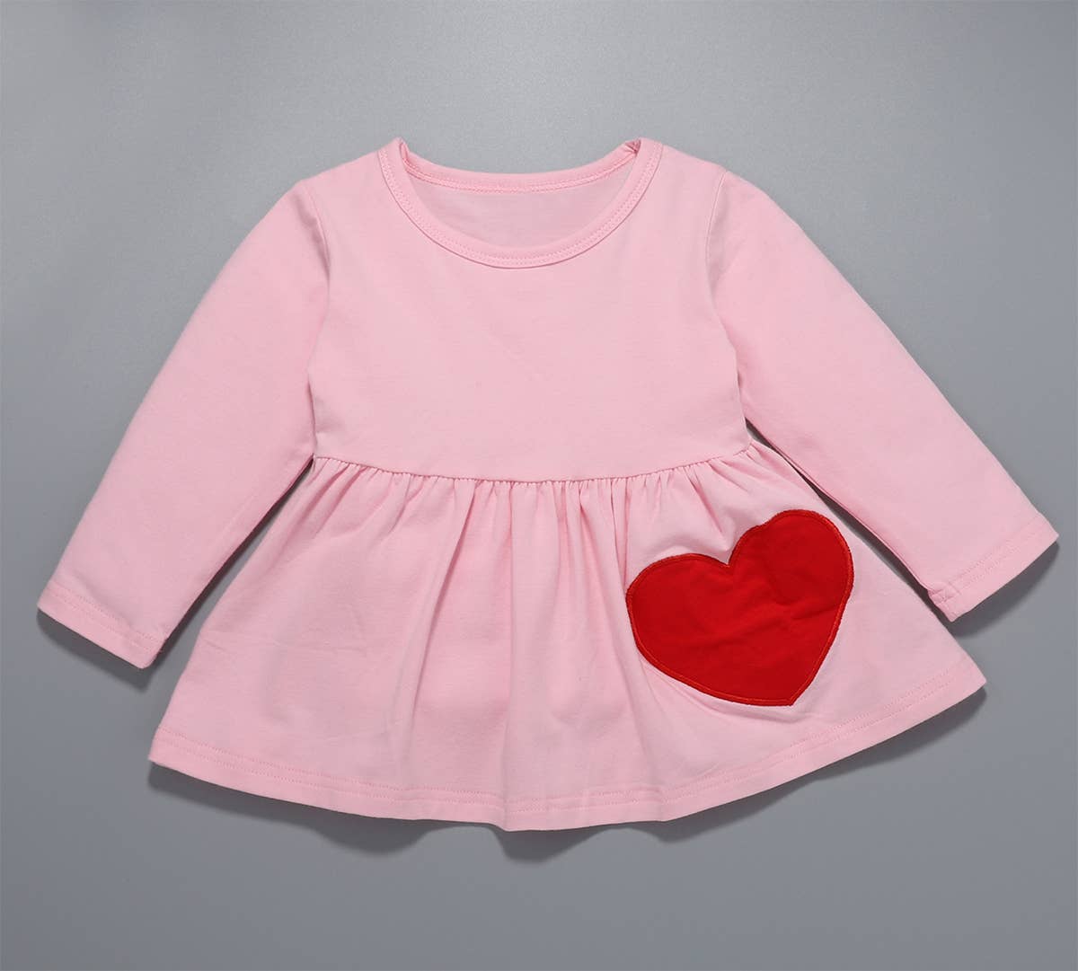 Red Heart Ruffle Pink Little Girl Top and Pants