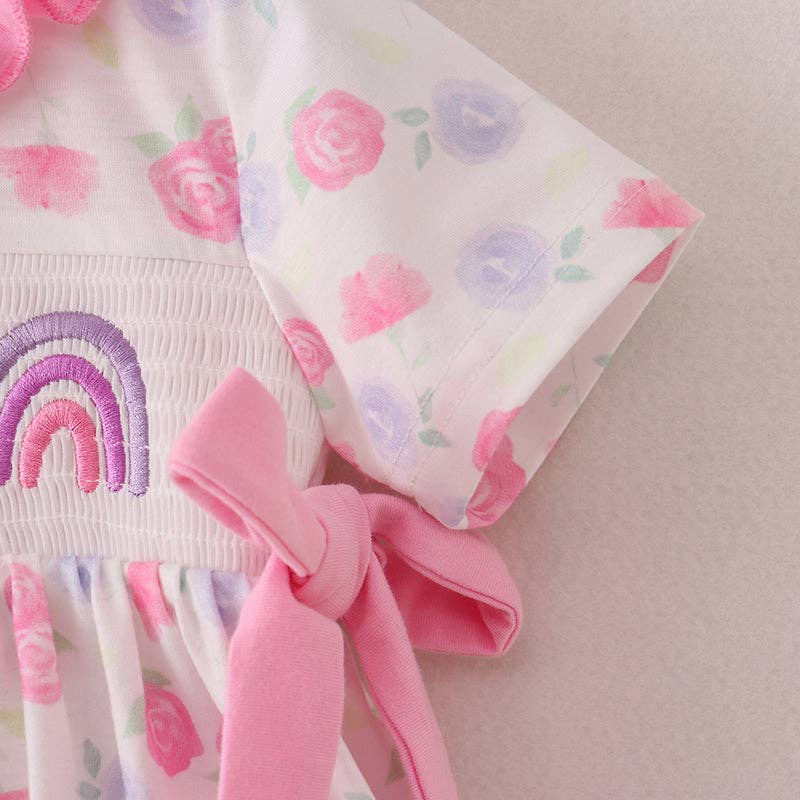Back To School Pencil Bow Rainbow Smocked - 2 PIECE SET