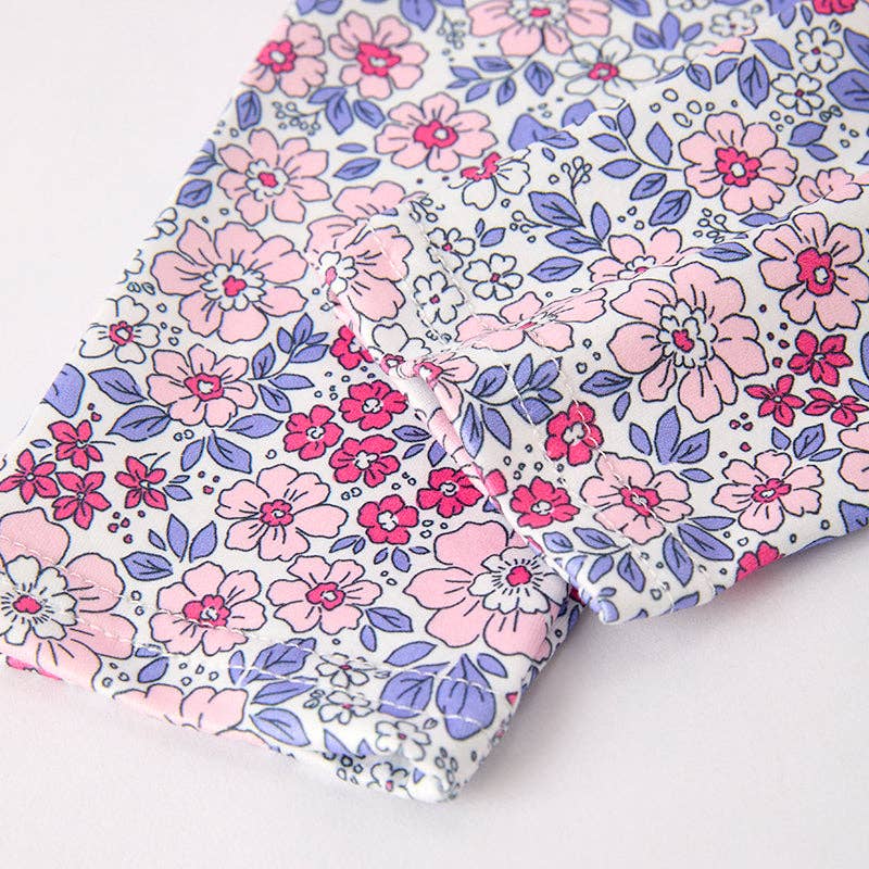 Fall Winter Floral Bow Pink Embroidery Pant - 2 Piece Set