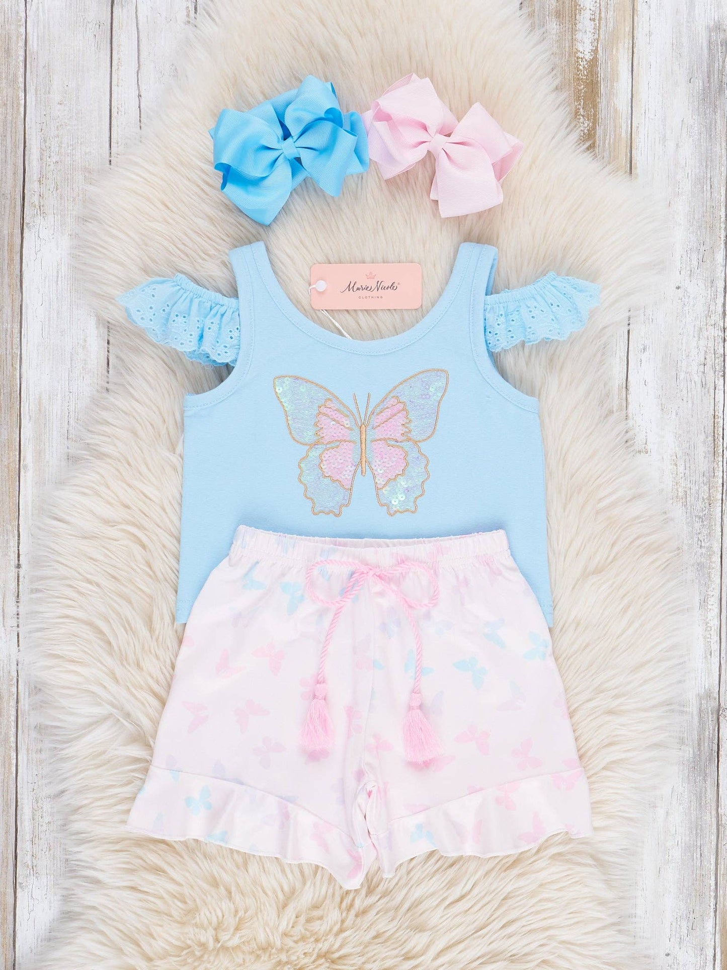 Butterfly Wishes Ruffle Outfit - 2 Piece Set