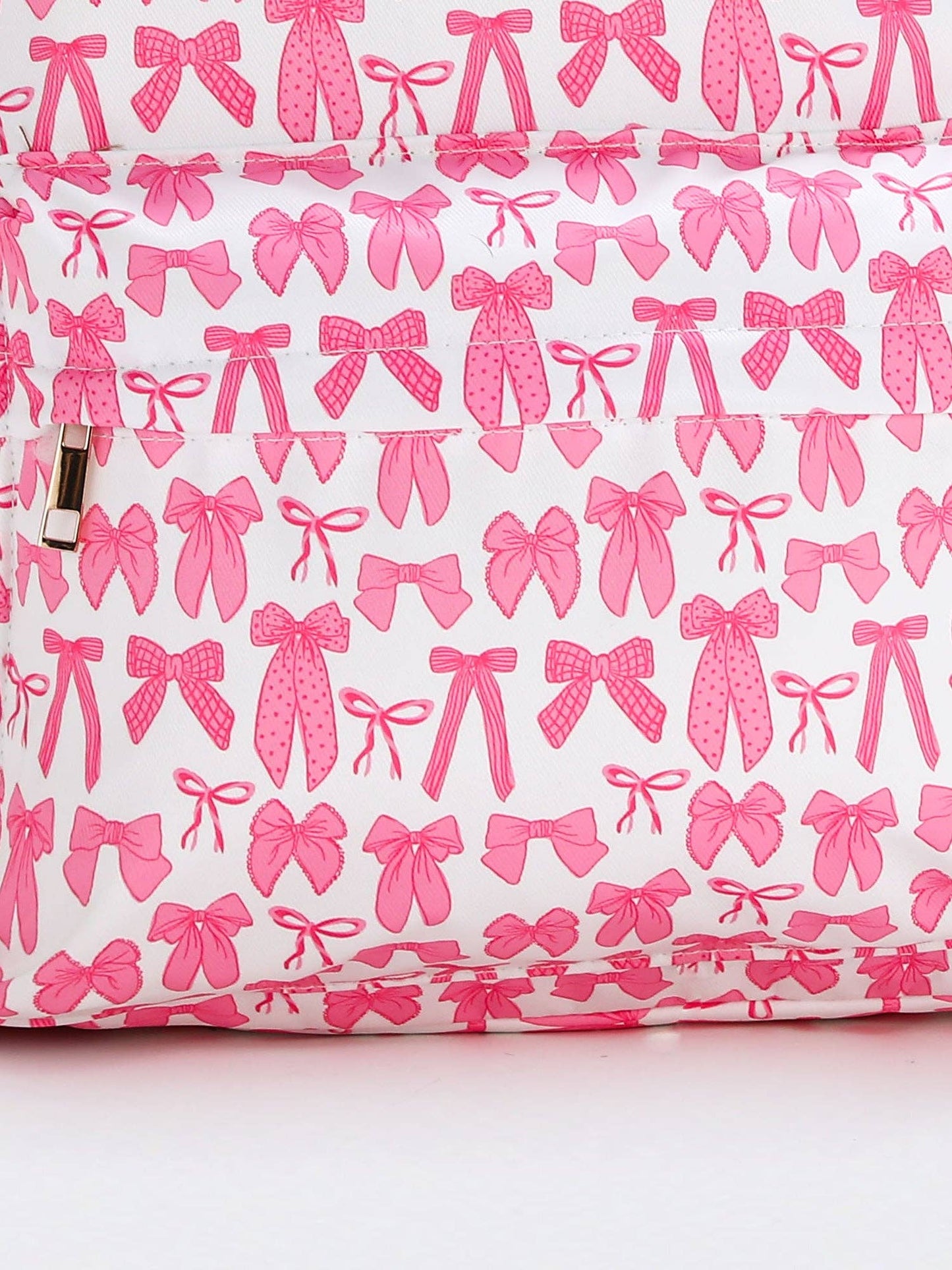 Bow Print Girls Canvas Backpack