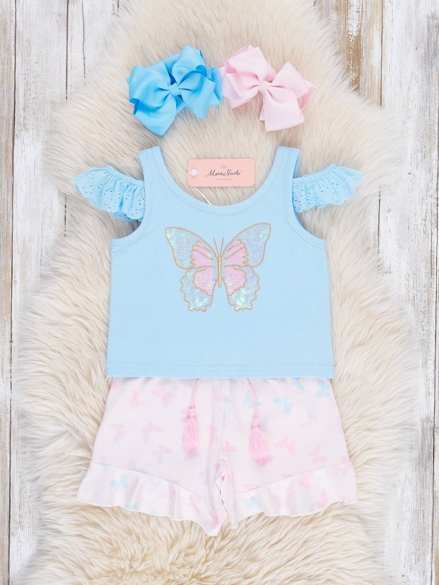 Butterfly Wishes Ruffle Outfit - 2 Piece Set