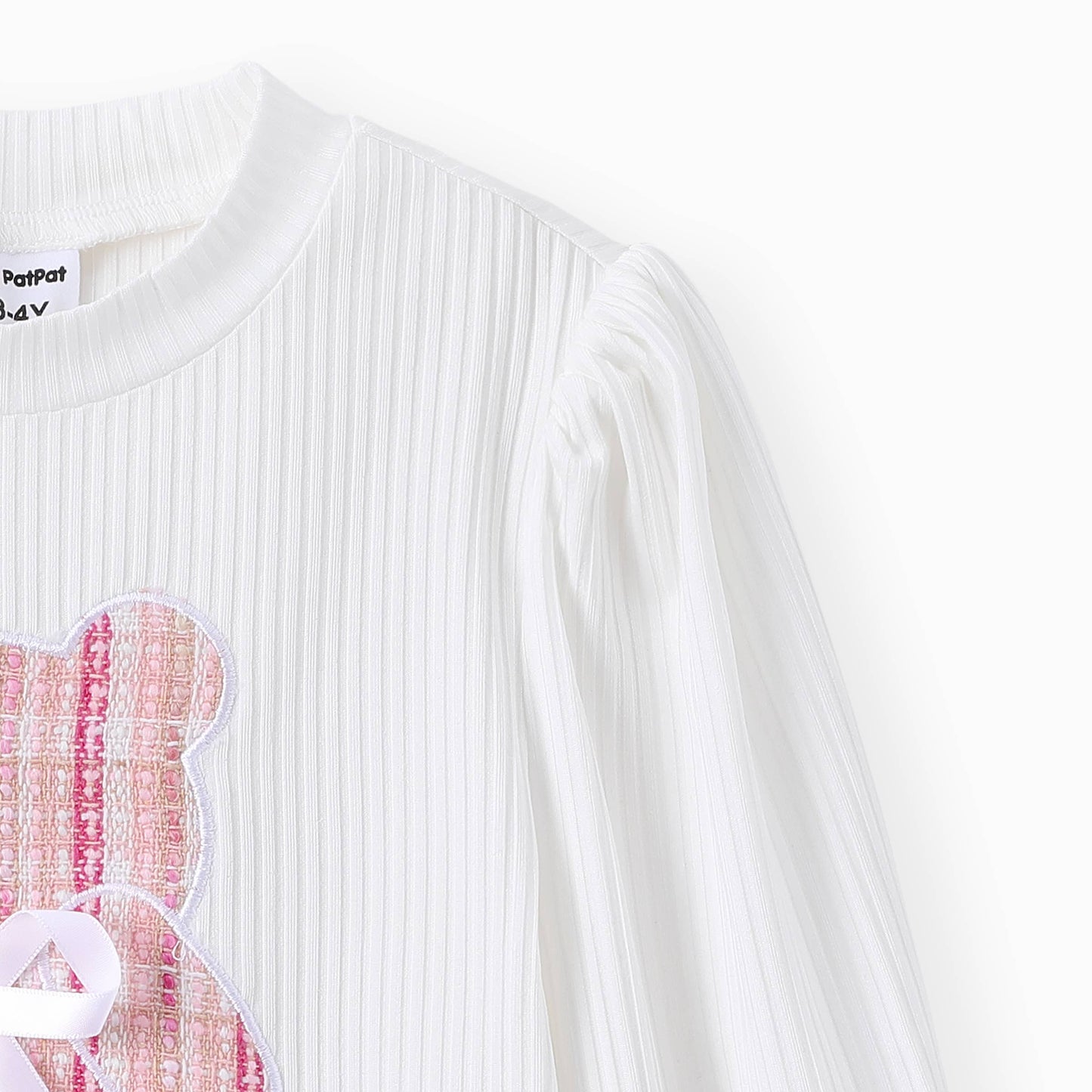 Bear Puff-sleeve Sweatshirt and Shorts - 2 Piece Set
