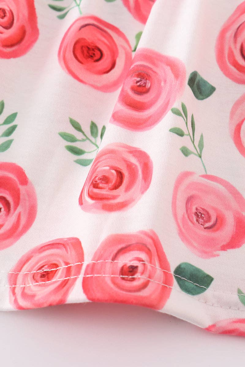 Pink Floral Print Bloomer Set