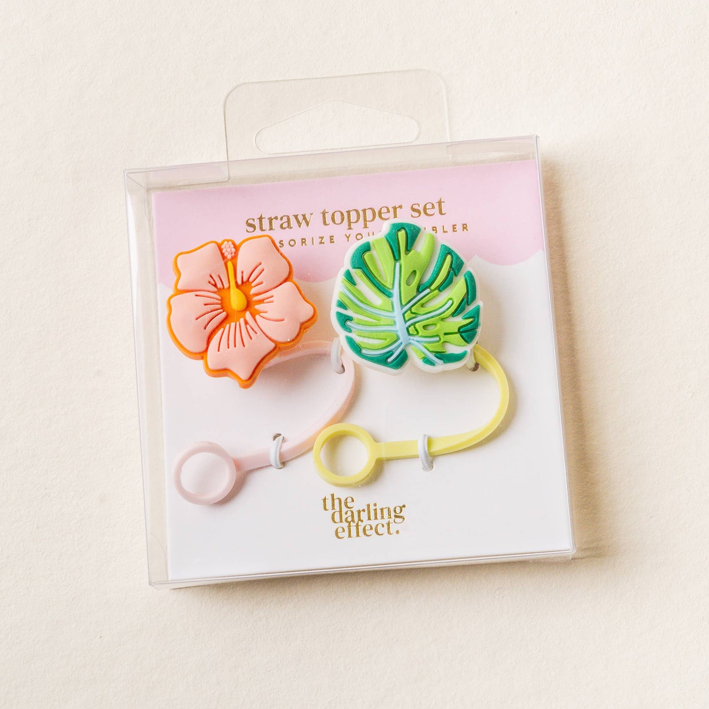 Straw Topper Set-Tropical Hibiscus