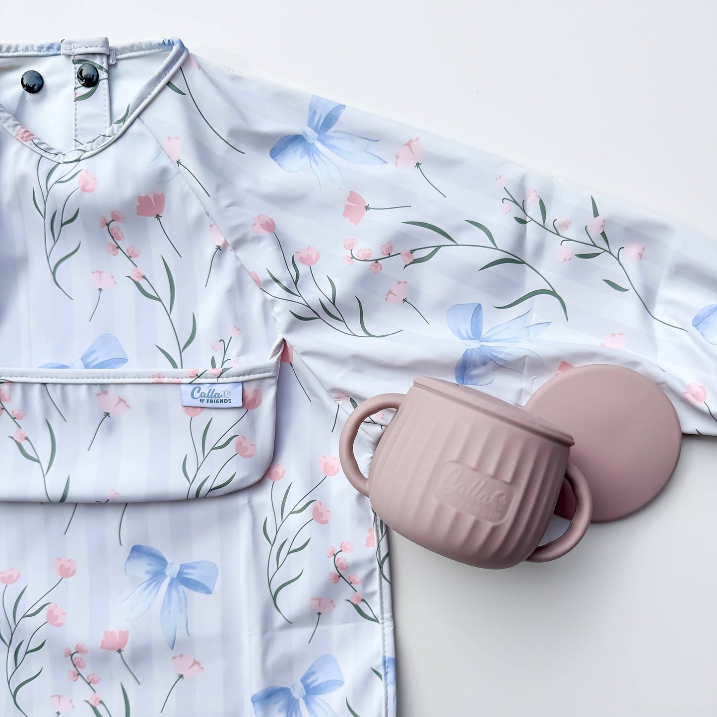 The Grayson Long Sleeve Bib - Bows & Flowers