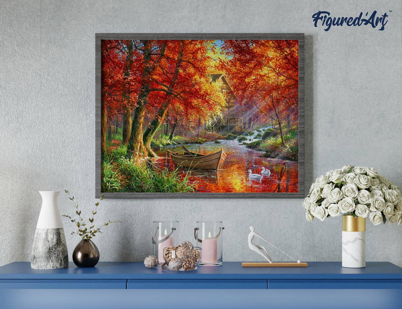 Paint by numbers - Autumn River and Boat