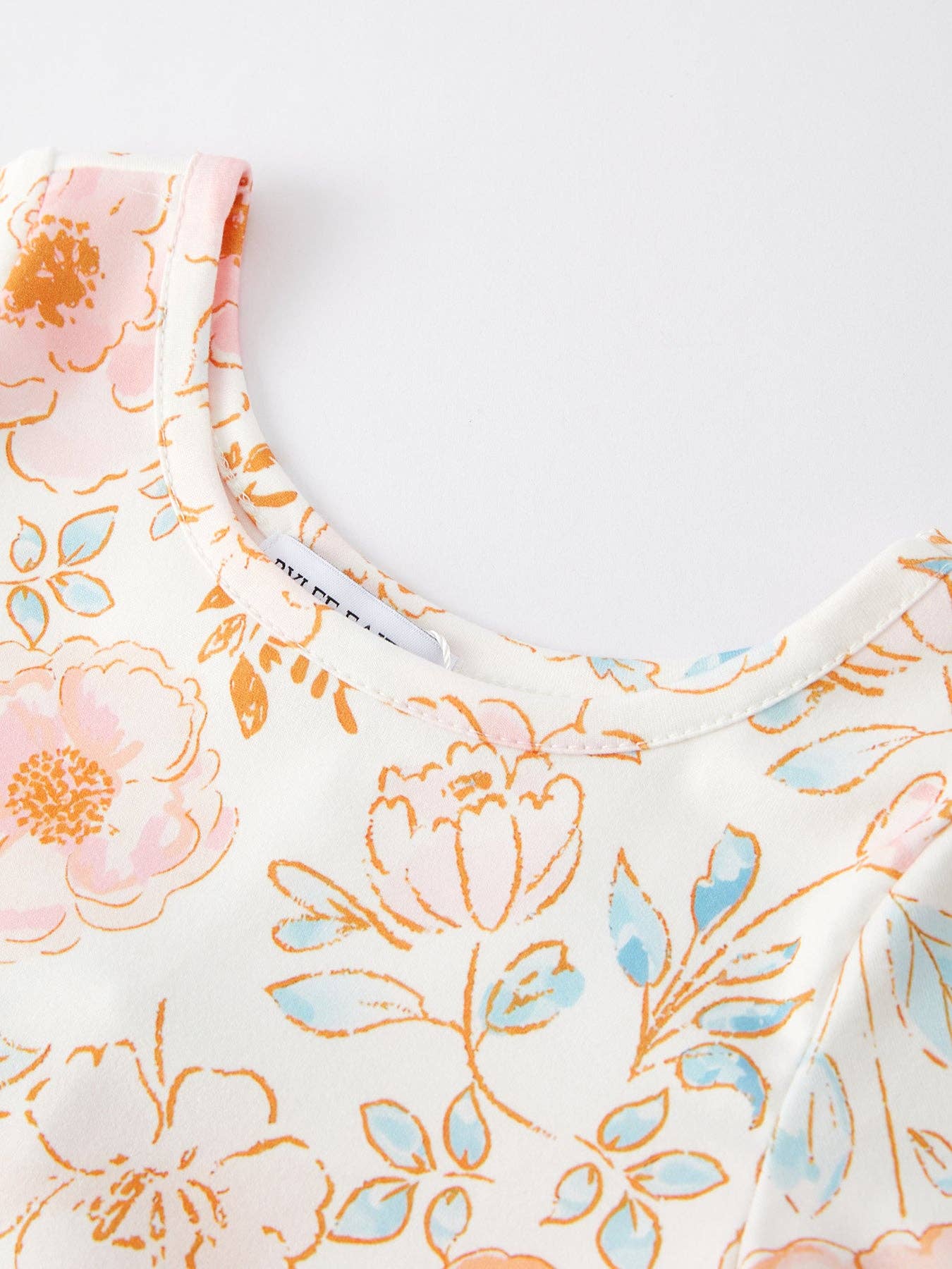Spring and Summer Floral Print Milk Silk Girls Dress