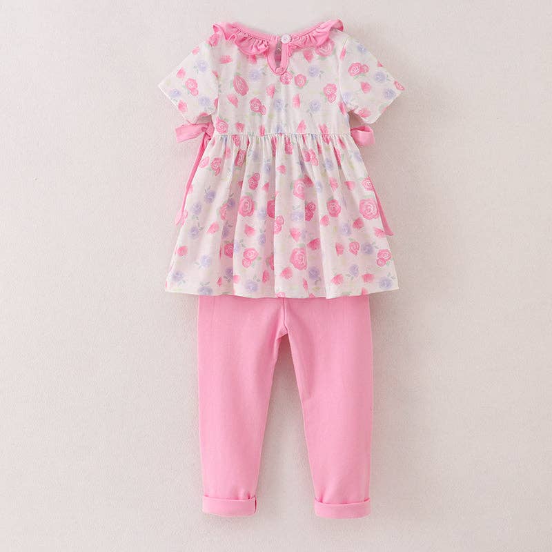 Back To School Pencil Bow Rainbow Smocked - 2 PIECE SET