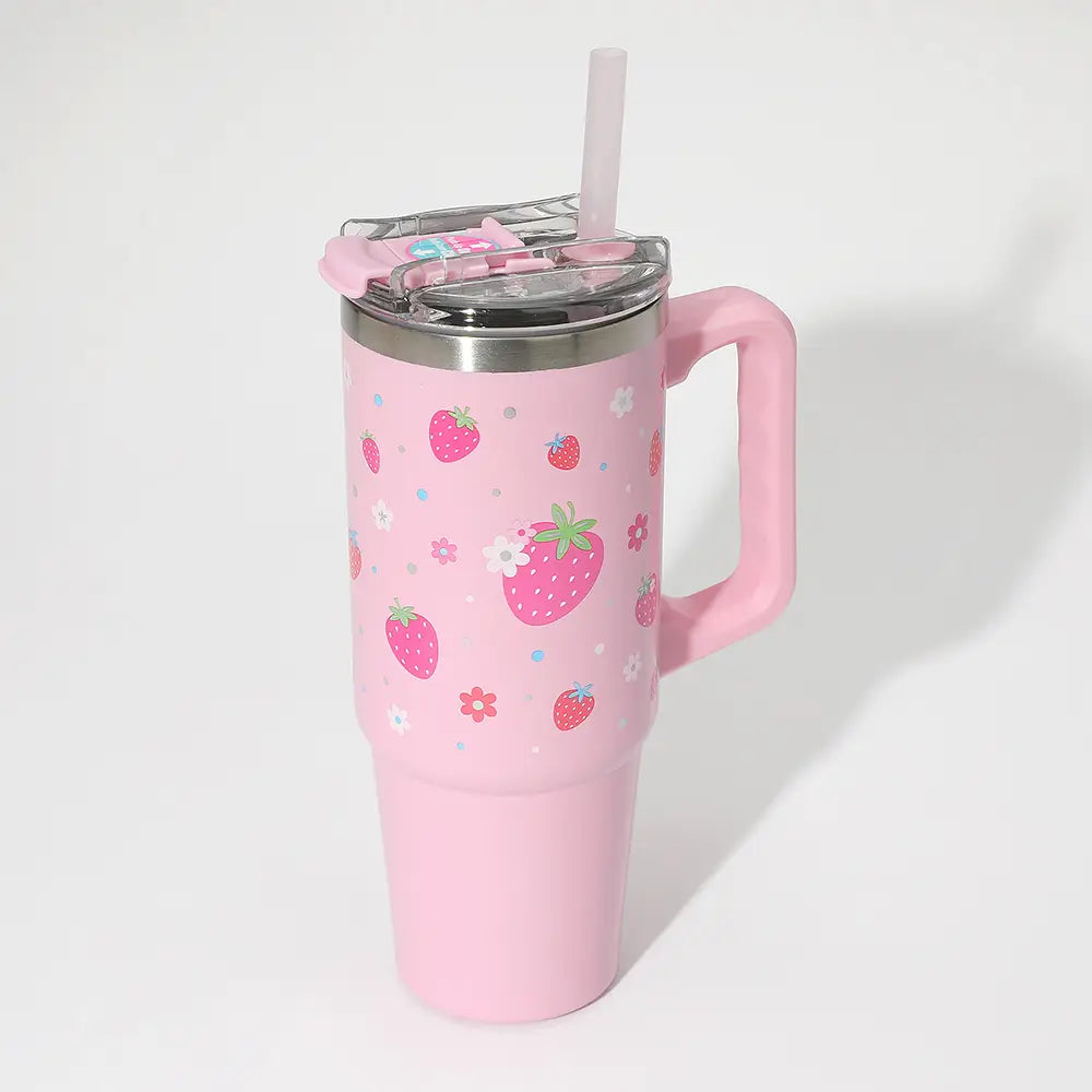 Stainless Steel Strawberry Tumbler