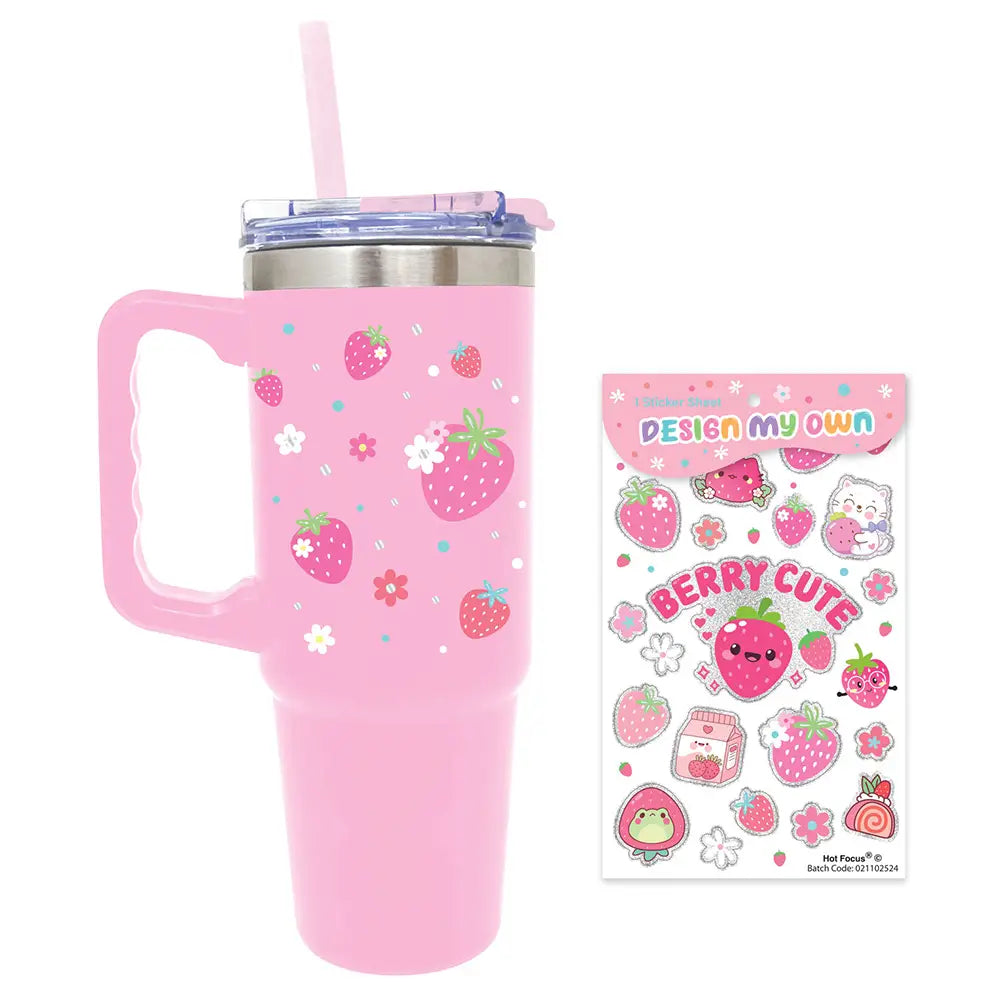 Stainless Steel Strawberry Tumbler