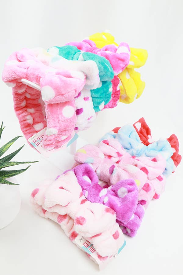Polka Dot Bow Beauty Spa Headband