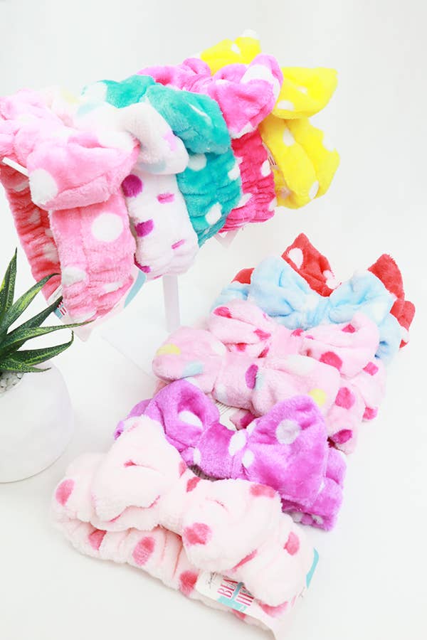 Polka Dot Bow Beauty Spa Headband