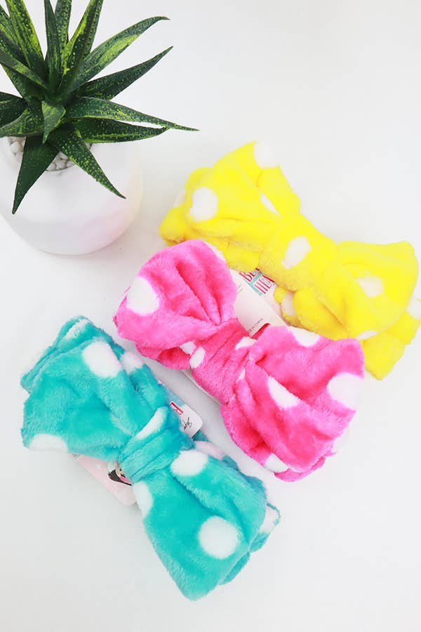 Polka Dot Bow Beauty Spa Headband