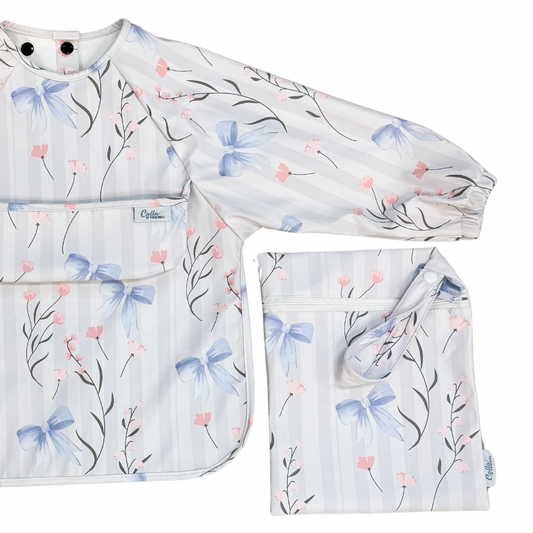 The Grayson Long Sleeve Bib - Bows & Flowers