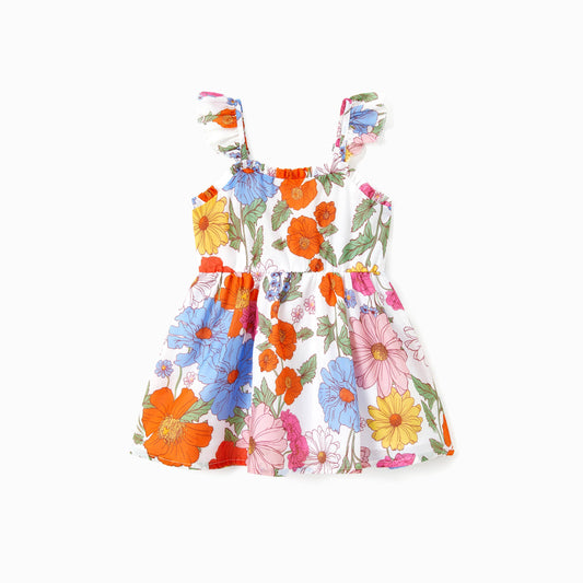 Retro Garden Ruffle Dress