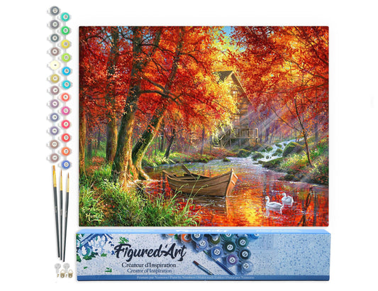 Paint by numbers - Autumn River and Boat