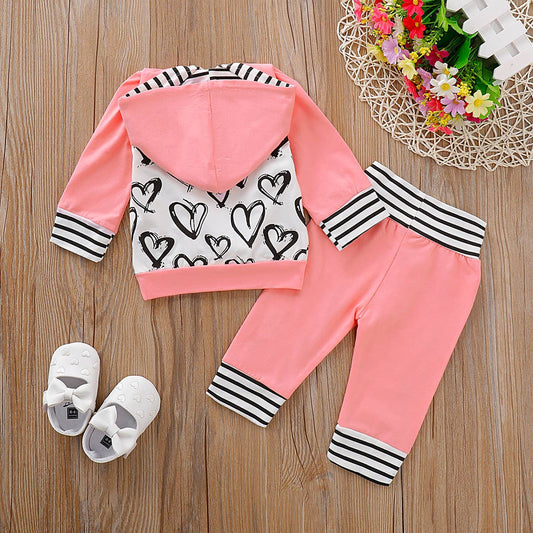 Heart Hoodie and Jogger - 2 Piece Set