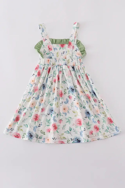 Green Garden Rose Dress