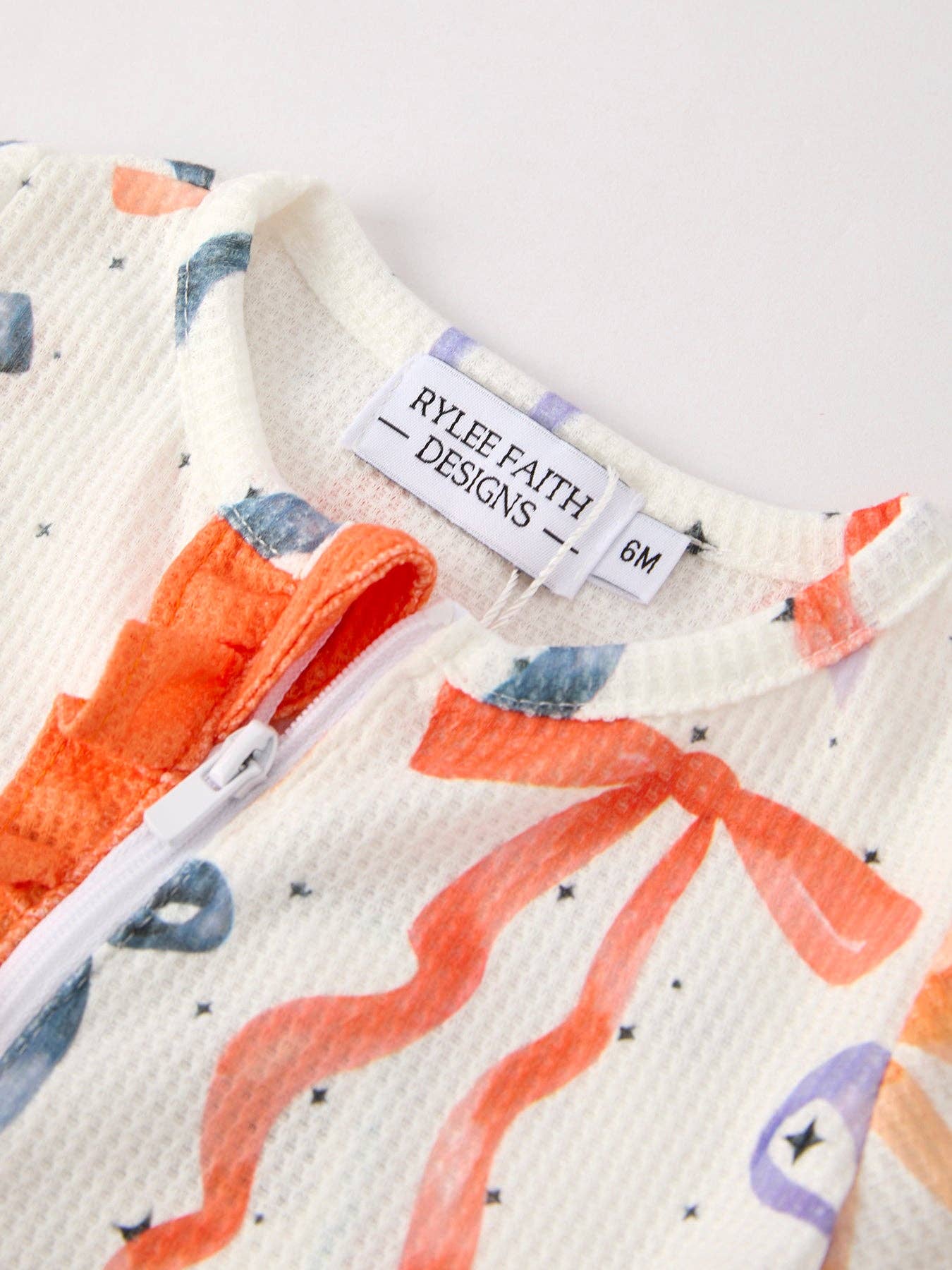 Halloween Bow Print Pajama Girls Romper