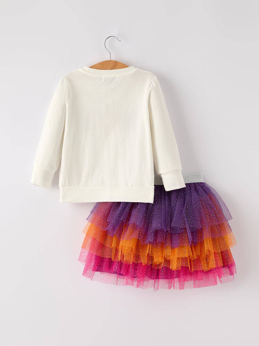 Halloween "SPOOK" Girls Outfit - 2 Piece Set