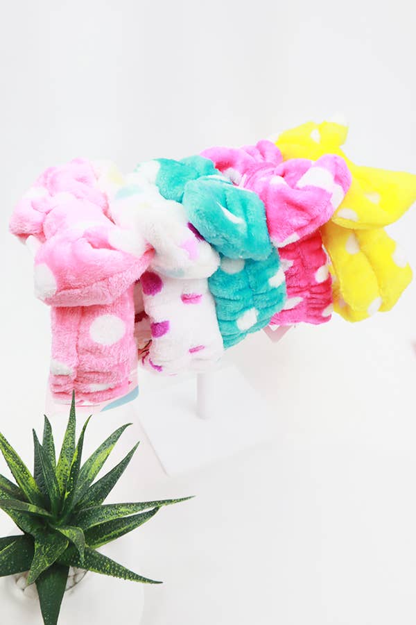 Polka Dot Bow Beauty Spa Headband