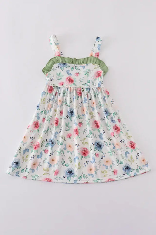 Green Garden Rose Dress