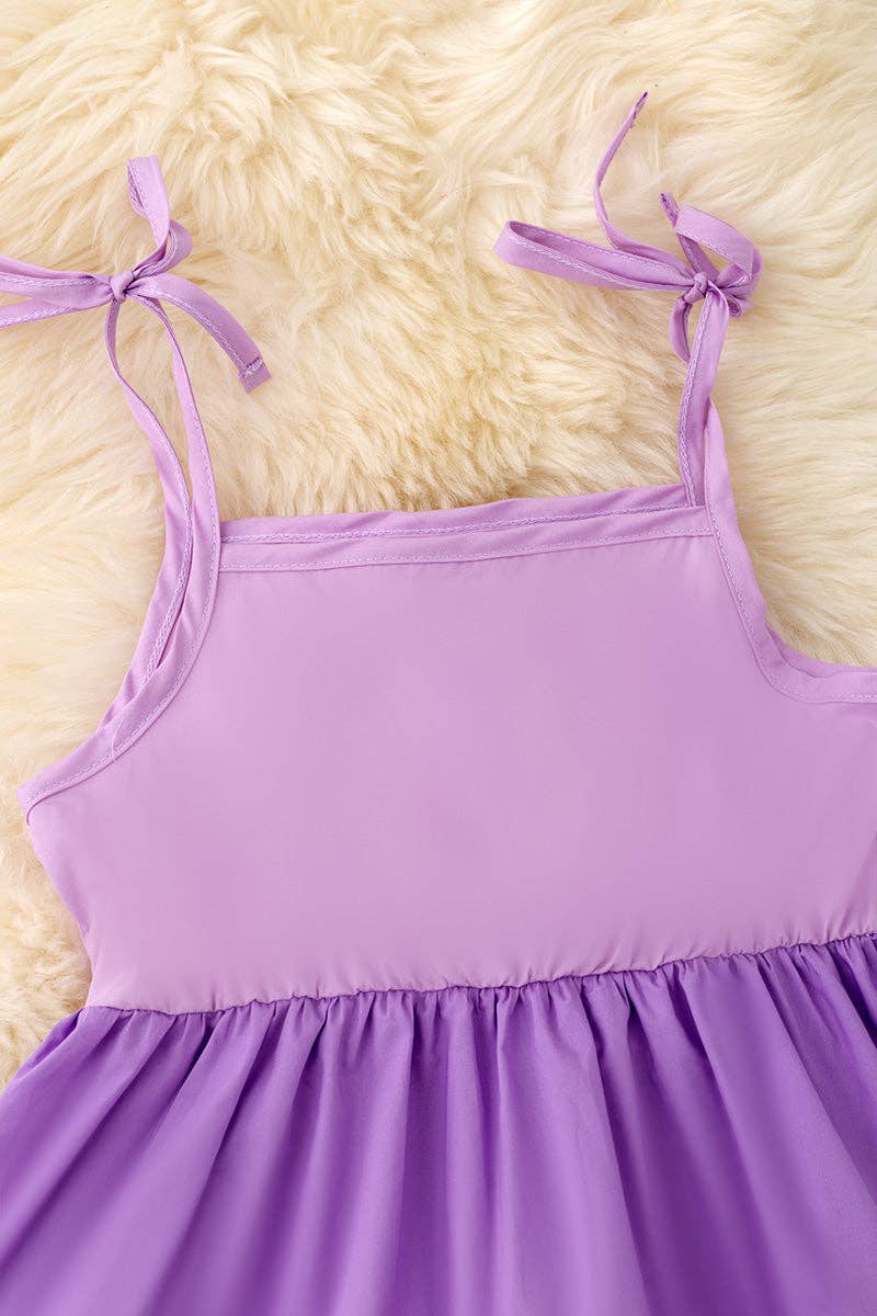 Multi-Purple tone ruffle dress -- Purple