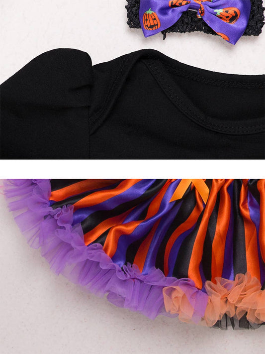 Toddler Halloween Pumpkin Tutu Dress Set