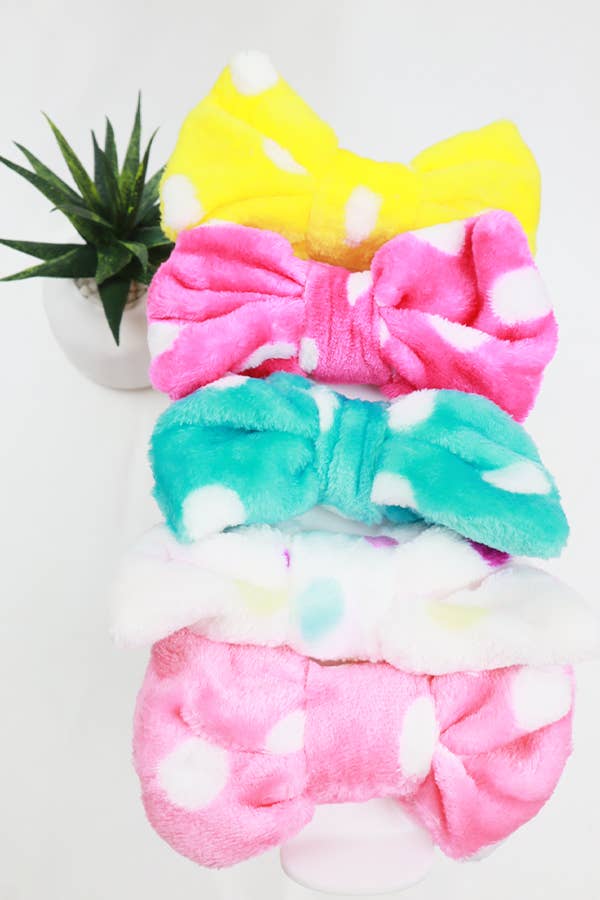 Polka Dot Bow Beauty Spa Headband