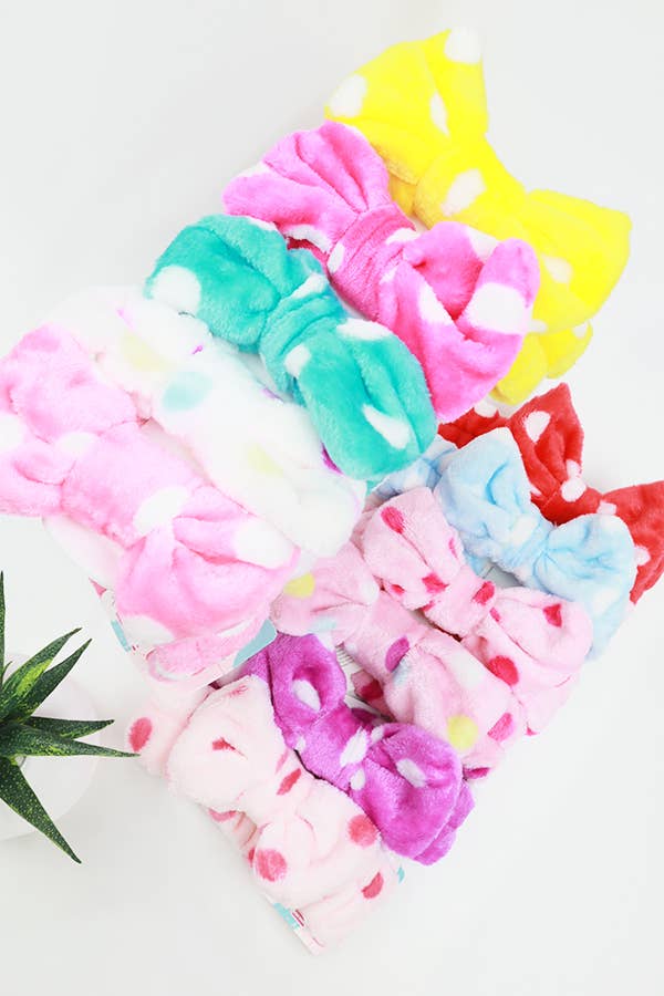 Polka Dot Bow Beauty Spa Headband