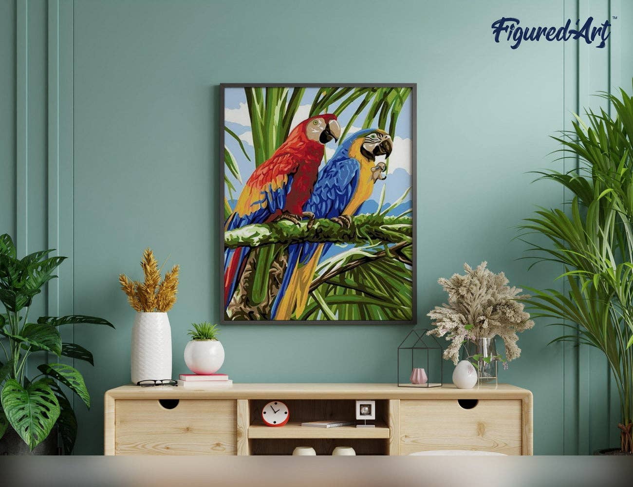 Paint by numbers - Parrots in the Tropics
