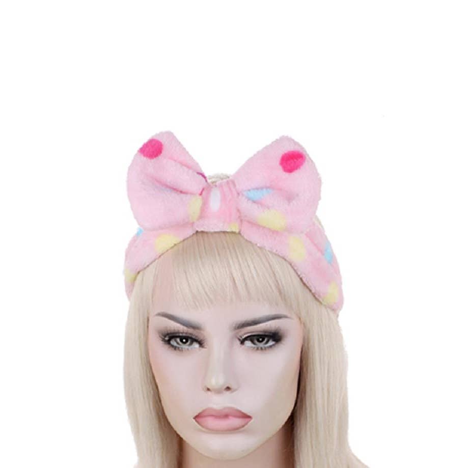 Polka Dot Bow Beauty Spa Headband
