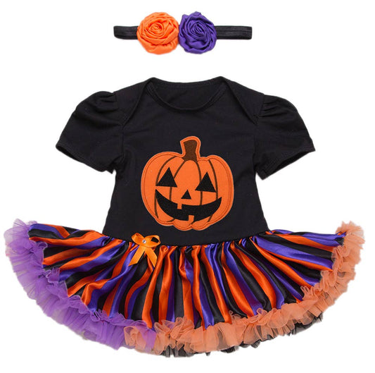 Toddler Halloween Pumpkin Tutu Dress Set