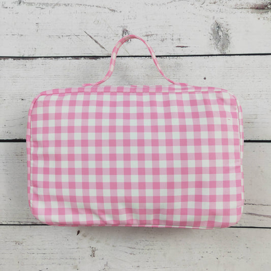 Pink Plaid Ruffle Baby Girls Lunch Boxes Bag