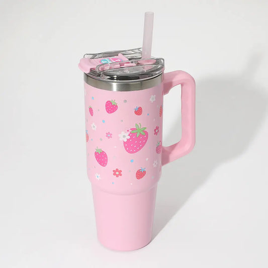 Stainless Steel Strawberry Tumbler